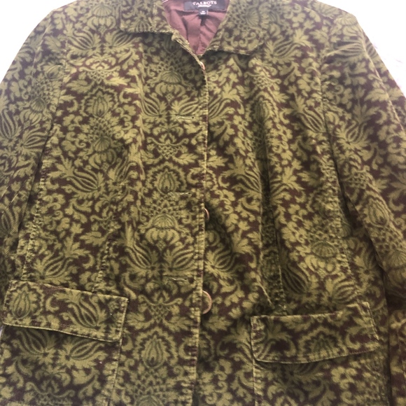 Talbots Soft Corduroy Flower Patterned Blazer - Picture 7 of 9